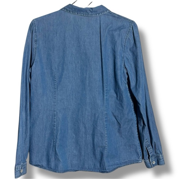 Outback Red Classic Medium Wash Denim Long Cuff Sleeves Button-Up Shirt - Picture 8 of 14